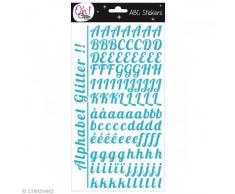 Oh ! Glitter Stickers Alphabet, Autre, Turquoise, 14.5 x 29.5 x 0.2 cm