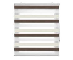Blindecor Store Enrouleur Double Tissu Nuit Et Jour, Polyester 120 x 180 cm Marron CrÃ¨me