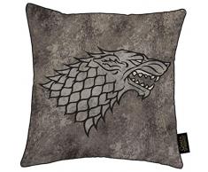 Merchandise Boutique Officielle Game Of Thrones Coussin 38x38 cm Et Coussinet Inclus Motif Imprimé Le Trône De Fer Carte De Westeros Maison Lannister Et Stark | Idée Cadeau (Maison Stark - stone)