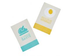 Kitchencraft All About The Sweat 100% Fantaisie torchons ImprimÃ©, 70Â x 47Â cm (Lot de 2), Coton, Multi/Couleur, 46Â x 0.1Â x 69.5Â cm