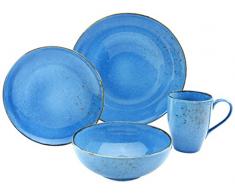 Creatable 20158 Table SÃ©rie Service Unique, Set de 4, Pierre, Bleu, 30 x 16 x 32 cm