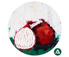 Homedecor. Maison Sweet Oignon Rouge DIY adhÃ©sif Tissu Cercles Murale sur Toile, tissÃ© Polyester, Grande, 71Â x 71Â cm, Multi/Couleur