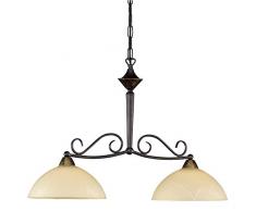 Honsel 72342 Lampe suspension MÃ©tal vieilli / Verre albÃ¢tre