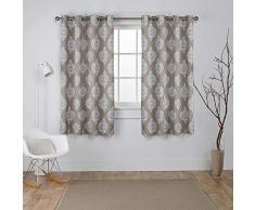 Exclusif Home Médaillon occultant Thermique Grommet Top fenêtre Panneau de Rideau Paire, Taupe, 52 x 63 cm