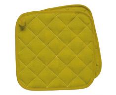 Excèlsa Couleur Club Green Lot de 2 maniques matelassé à Carreaux