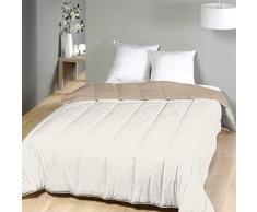 laurentmortreux Couette Bicolore Beige/Sable 140x200-Chaude, Polyester, 140x200