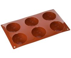Silikomart 20.002.00.0060 SF002 Moule Forme Demi-SphÃ¨res 6 CavitÃ©s Silicone Terre Cuite