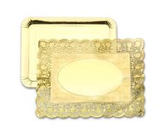 Ibili 729511 Lot de 3 Plats 26x34 cm + 3 Napperons 30x39 cm Or