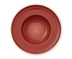 Villeroy & Boch Manufacture Rouge, handbemaltes vaisselle en haute qualitÃ© premium Rouge, assiettes creuses 24Â cm, Porcelaine, Blanc, 25Â x 25Â x 3Â cm