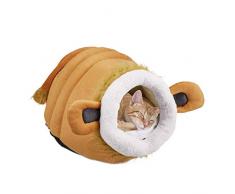 Relaxdays 10027689 Refuge, câlin et Moelleux pour Chats et Chiots, Design Lion Mignon, avec Coussin, Brun, Polyester, Marron, 1 élément