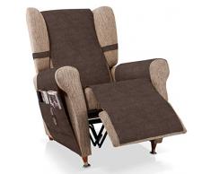 Bartali Couvre Fauteuil Relax Larissa, Tissu Chenille Coton, 50% Polyester, Marron, 1Â