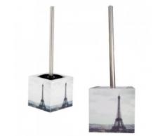 MSV 140576 Pot Ã Balai Motif Paris MDF/Inox 11 x 11 x 37 cm