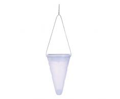 Suspension solaire conique LED blanc HANG CREAMY H27cm