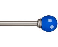 AmazonBasics Tringle à rideau décorative diamètre 1,6 cm avec embouts ronds - 218 cm, Bleu Marine