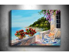 Bonamaison Peinture sur toile, multicolore, 50 x 70 cm - Conçu et fabriqué en Turquie