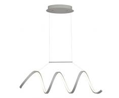 Brilliant String Suspension LED, 1 x 16 W Led intégré, 1 x 1540 lm, 3000 K blanc chaud, métal/plastique, gris, 30 x 82 x 132 cm, g93550/22