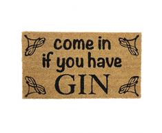 JVL Fantaisie Gin Motif Envers en Latex Paillasson, Coco, Naturel, 33.5Â x 60Â cm