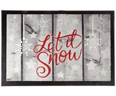 Carpido Lisa en Fibre synthétique Design Let It Snow Tapis de Porte, Multicolore, 40 x 60 x 0,6 cm