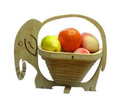 GMMH Panier Pliable en Bambou Bol dÃ©coratif, Bol de Fruits, Ã©lÃ©phant en Bois