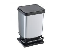 Rotho 1754010264 Poubelle de Recyclage à Domicile, Métal, Argent, 20 l