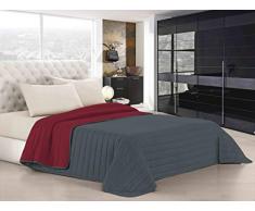 Elegant Couette dÃ©tÃ© Bordeaux/Gris foncÃ©, 1 Place et demie, Microfibre