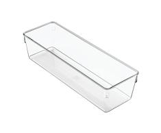 InterDesign Linus boite tiroir pour armoire ou coiffeuse, boite de rangement plastique de 30,5 cm x 10,2 cm x 7,6 cm, transparent
