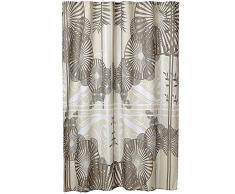 MSV 140803 Rideau de Douche Polyester + Plastique Polypropylène Ombrelle Marron 180 x 200 x 0,1 cm - 12 anneaux inclus