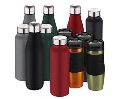 Bergner Mug Isotherme en Acier Inoxydable Walking Anywhere 750 ML Rouge Mat