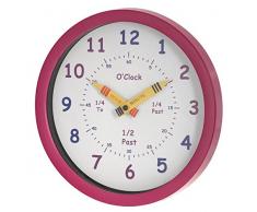 Unity 25cm Horloge Murale Apprendre lHeure pour les Enfants de Henley, Rose