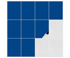 FoLIESEN 2292020 Lot dautocollants muraux carrelage pour Cuisine et Salle de Bains, PVC, Bleu Iris Mat, 60 Stück