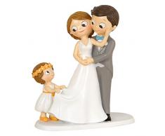 Mopec Figurine gâteau Couples et Fille 8,6 x 18,8 x 21,4 cm Gris