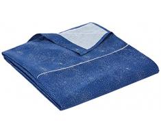 Essix Belle Ãtoile Drap Plat, Satin de coton, Bleu nuit, 270x300 cm