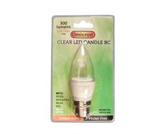Omicron Ampoule flamme 4.5Watt Omicron Ampoule LED basse consommation Ã baÃ¯onnette Opale Blanc 4,5 W 3000 K