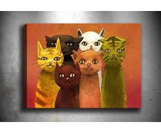 Bonamaison Peinture sur toile, multicolore, 50 x 70 cm - Conçu et fabriqué en Turquie