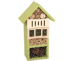 Hôtel à insectes Verdure en bois avec dispositif de suspension pratique, aide dhivernation et couvée pour insectes, décoration jardin