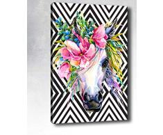 Bonamaison Peinture sur toile, multicolore, 70 x 100 cm - ConÃ§u et fabriquÃ© en Turquie