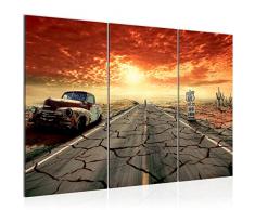 Tableau decoration murale Route 66 120 x 80 cm - XXL Impression sur Toile Salon Appartment 3 Parties - prÃªt Ã accrocher - 600331a