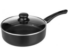 Ibili 411124 Sauteuse antiadhÃ©sive en aluminium avec couvercle en verre Inducta 24 cm