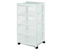 Stefanplast Libera 4Â tiroirs Haute Meuble de Rangement, Blanc, 40Â x 40Â x 80Â cm