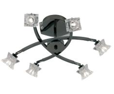 Oaks Lighting Kane Plafonnier Abat-jour verre ChromÃ© noir
