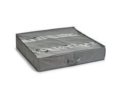 Zeller Boîte de Rangement pour Chaussures en Flanelle Gris, 60 x 60 x 13 cm