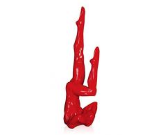 Arte Dal Mondo E6223PR AthlÃ¨te 2 Sculpture figurative Moderne en rÃ©sine laquÃ©e, Red, 62x24x19 cm
