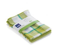 Kela 15960 Pasado Lot de 3 Torchons de cuisine Coton Vert 65 x 45cm