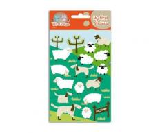Toga SFZ11 Moutons et chiens Planche de sticker Felt/Feutrine Multicolore 9,5 x 18,5 x 0,2 cm
