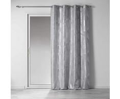 douceur dintérieur rideau a oeillets 140x260 cm polyester metallise veggy gris/argent