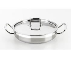 BRA Profesional - Faitout Bas avec Couvercle, 26 cm, Acier Inoxydable 18/10