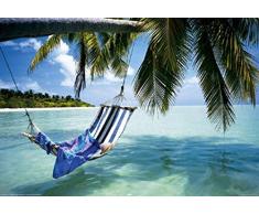 1art1 Plages Poster - Hamac A lombre des Cocotiers (91 x 61 cm)