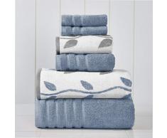 Pacific Coast Textiles 6Â PC Laine Teints Serviette de Toilette Bio Vines Bleu, 6Â piÃ¨ces