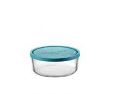 BORMIOLI ROCCO 1663026 Bormioli - Plat Rond en Verre avec Couvercle 1.25 L, Transparent, 18