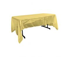 LA Linen Nappe rectangulaire en Organza Transparent, Polyester, Jaune Clair, 152.4 x 305 x 0.022 cm